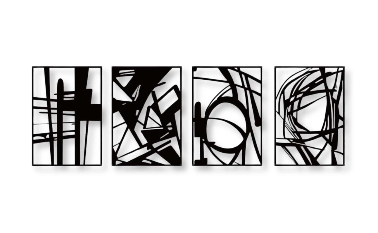 Black Abstract Metal Wall Art - Black Abstract