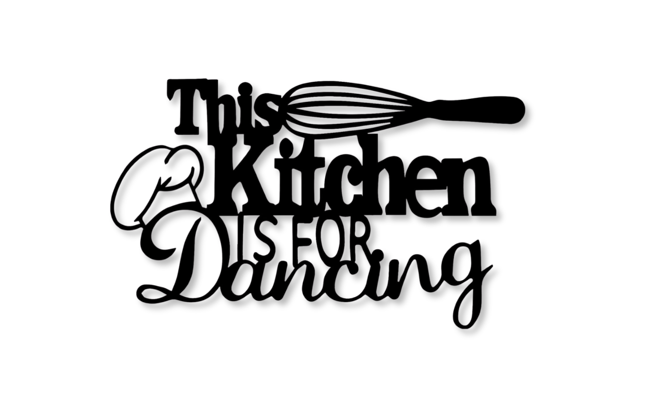 Black Kitchen Metal Sign - Classic Style