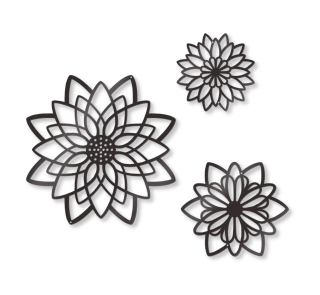 Flower Art Wall Decor Farmhouse Wall - Black Concise