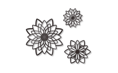 Flower Art Wall Decor Farmhouse Wall - Black Concise