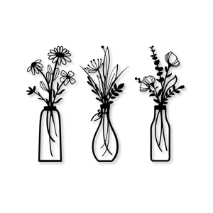 Metal Flowers Wall Art II