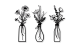 Metal Flowers Wall Art II - Black