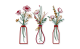 Metal Flowers Wall Art II - Red
